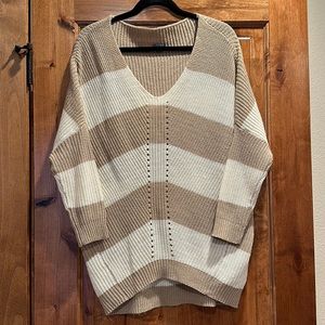 Cream and tan striped oversized sweater!
